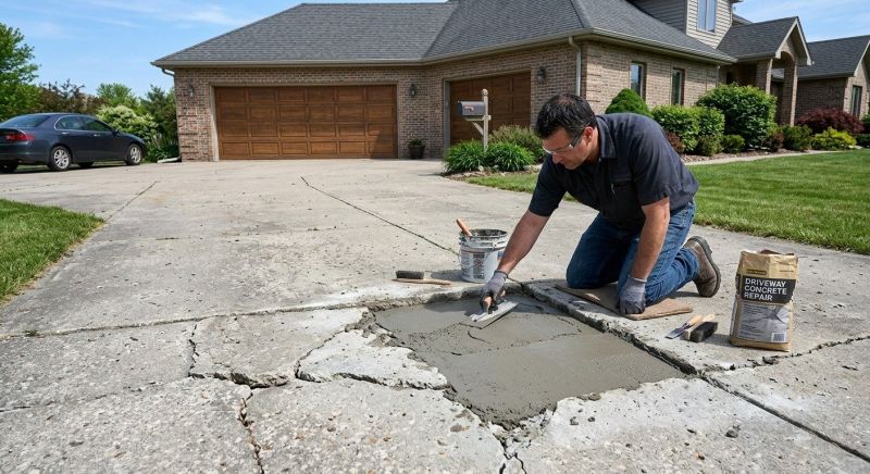 Concrete Driveway Crack Repair in Corpus Christi, TX